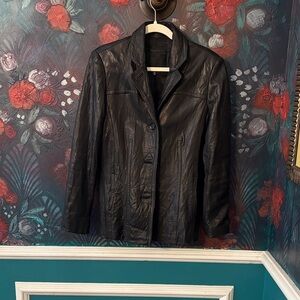 Women's Vintage Black Leather Jacket